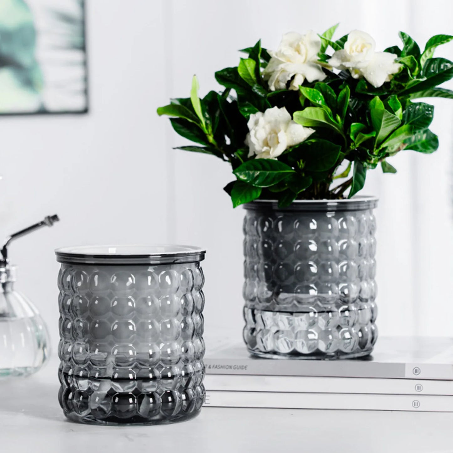 Self Watering Hydroponic Planter - Plastic Succulent Pot Tabletop