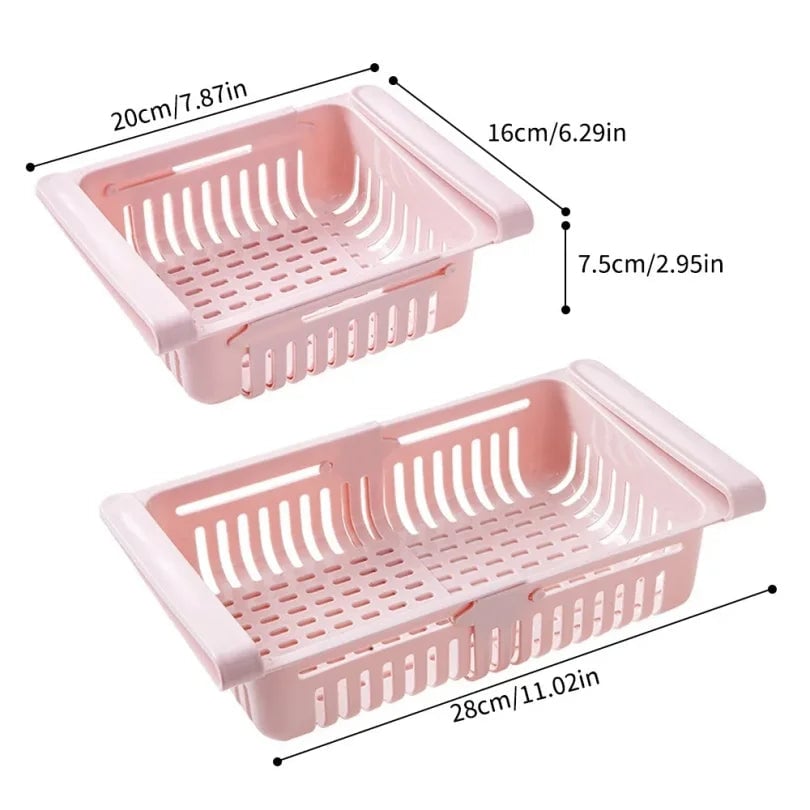 Magnetic Fridge Organizer Drawer Basket - Egg & Fruit Storage Box