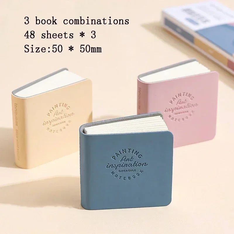 Square Watercolor Sketchbook Set 3-Pack Mini Thick Paper Drawing Books