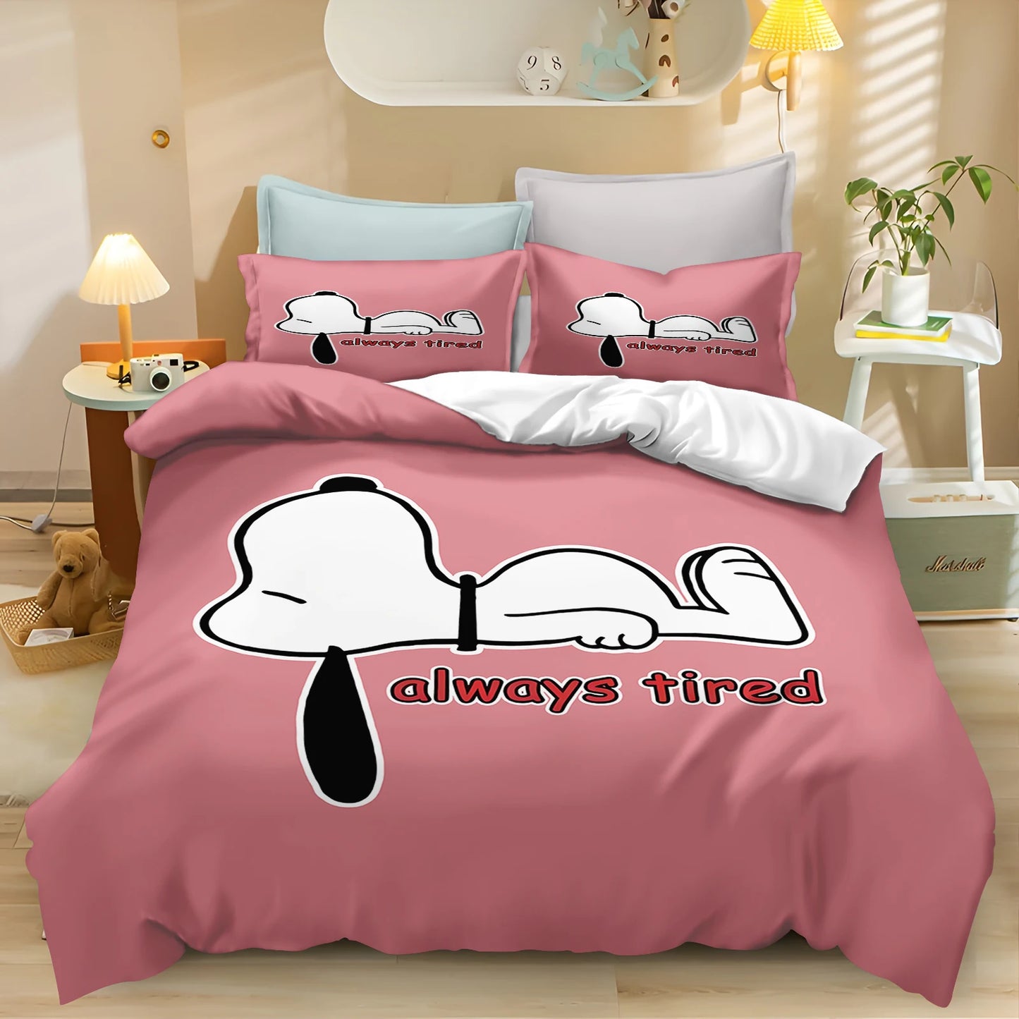 Snoopy Peanuts 3D King Size Duvet Cover Comforter Bedding Set
