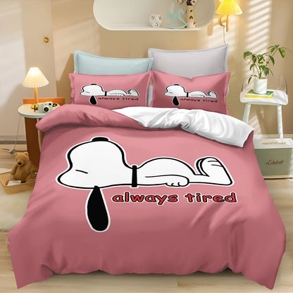 Snoopy Peanuts 3D King Size Duvet Cover Comforter Bedding Set