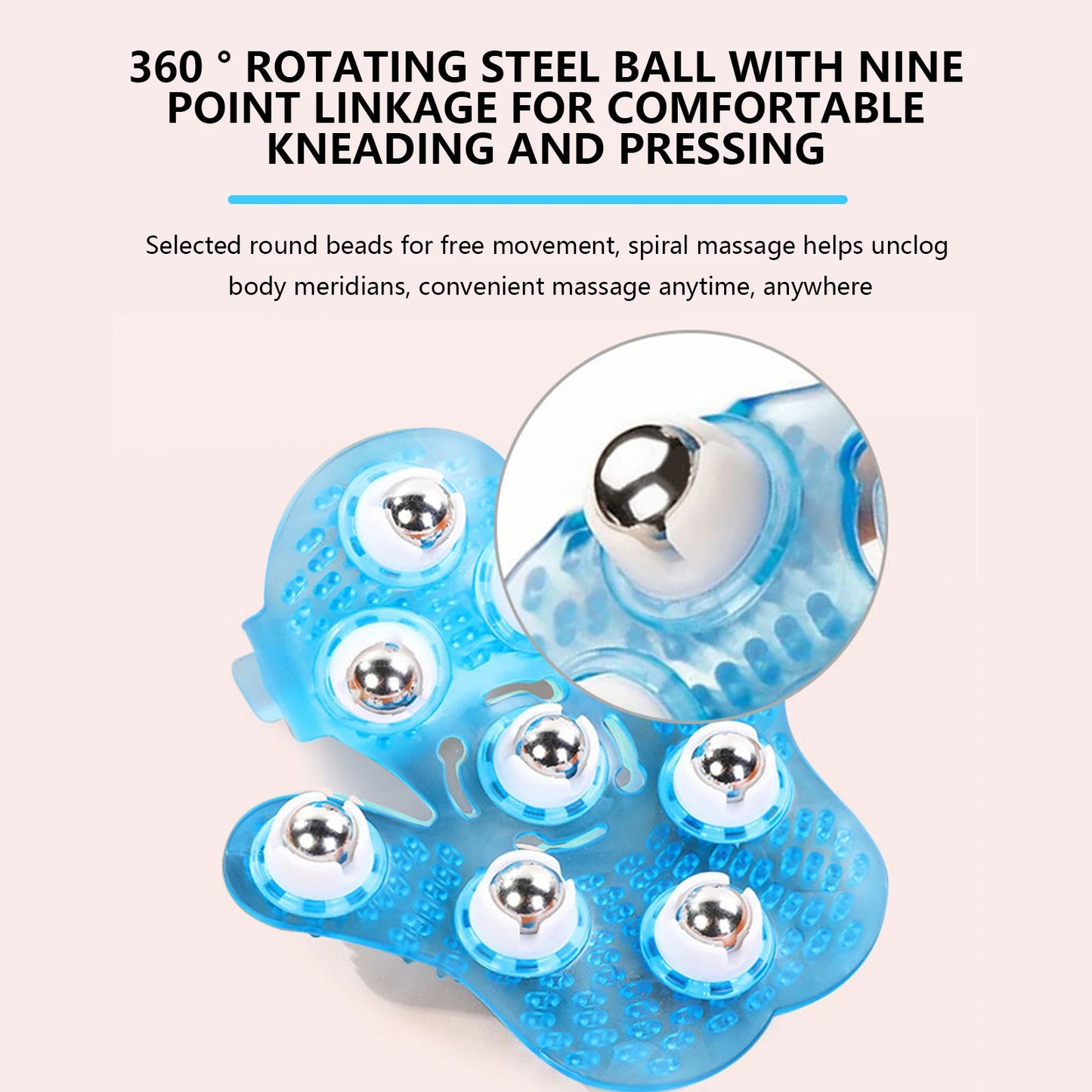 360° Handheld Massage Ball - Palm Roller Tool for Full Body Care
