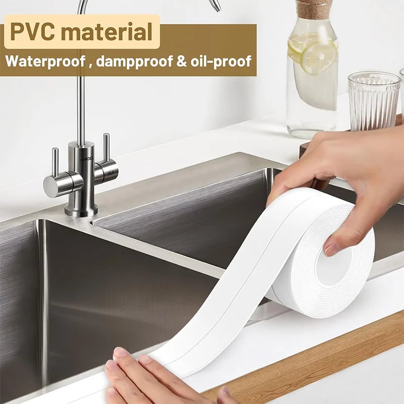 PVC Waterproof Sealing Strip Tape Self Adhesive Bath Kitchen Sink