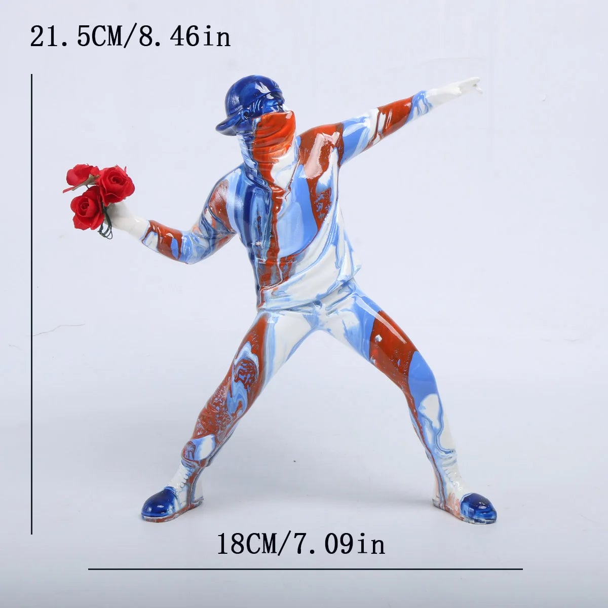 Resin Banksy Flower Thrower Bomber Statue - Home Decor Collectible