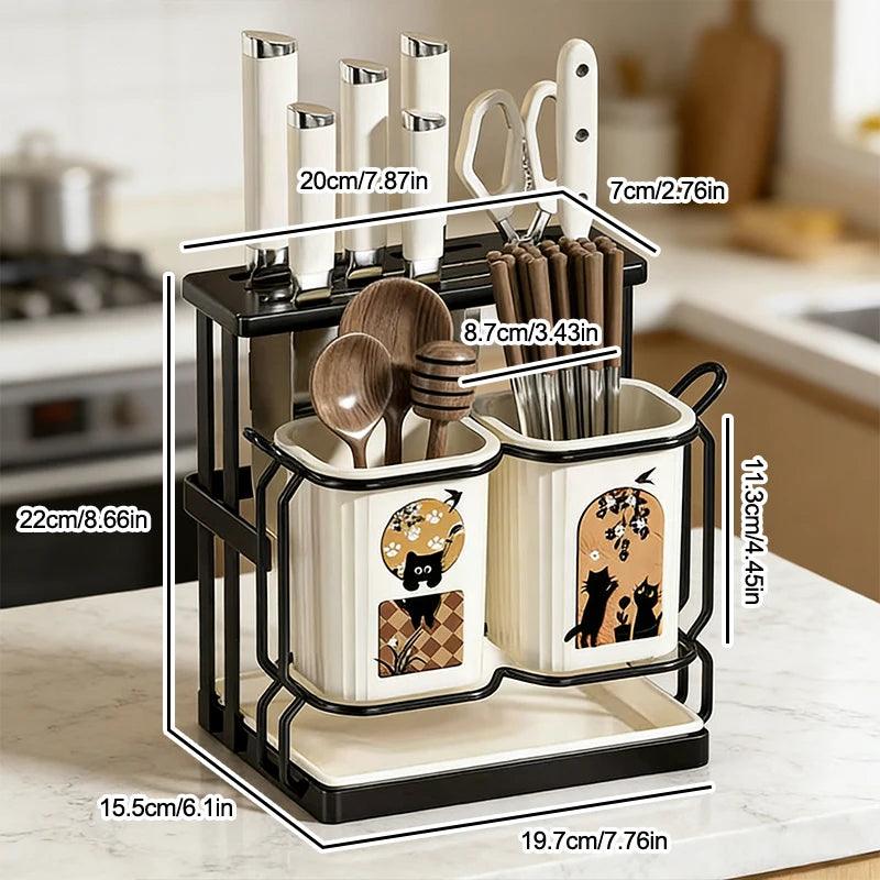 Stainless Steel Wall Mounted Kitchen Cutlery Organizer Drying Rack