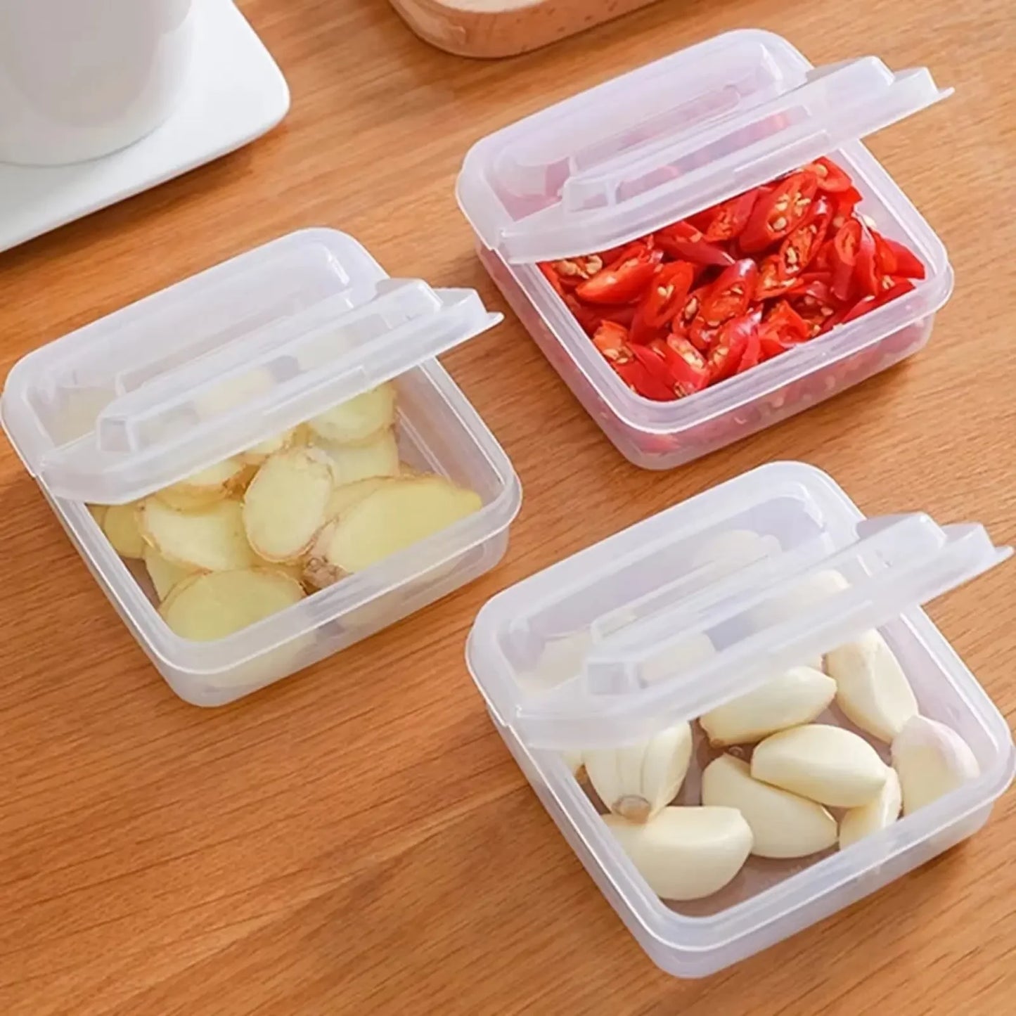 Clear Plastic Sliced Cheese Storage Container with Flip Lid Fridge