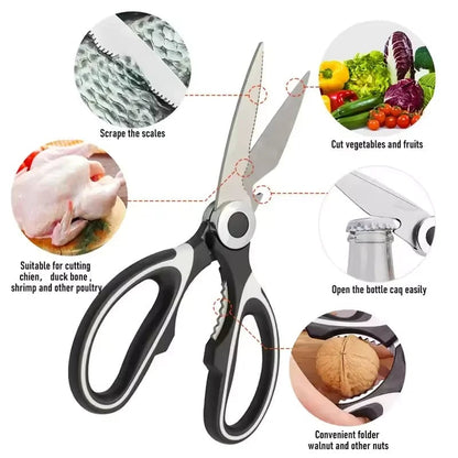 Heavy Duty Stainless Steel Kitchen Scissors for Fish Meat Chicken
