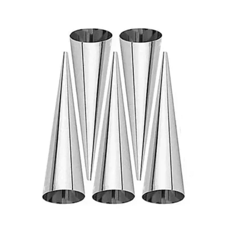 5pc Stainless Steel Cone Mold Set - Croissant Pancake Tube Baking