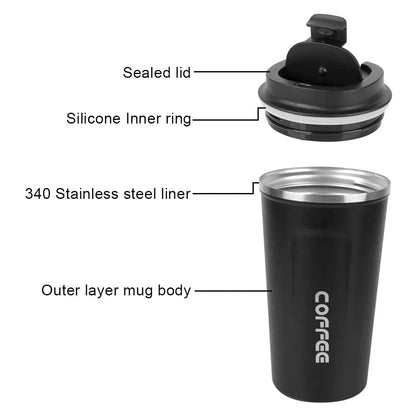 380/510ML Double Wall Stainless Steel Leak-Proof Travel Thermos Mug