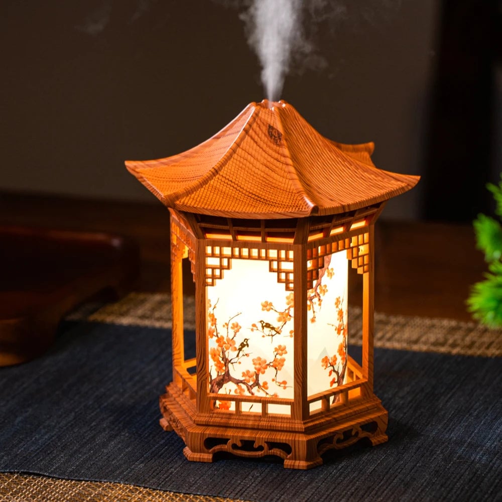 LED Pavilion Ultrasonic Humidifier with Night Light Air Aromatherapy