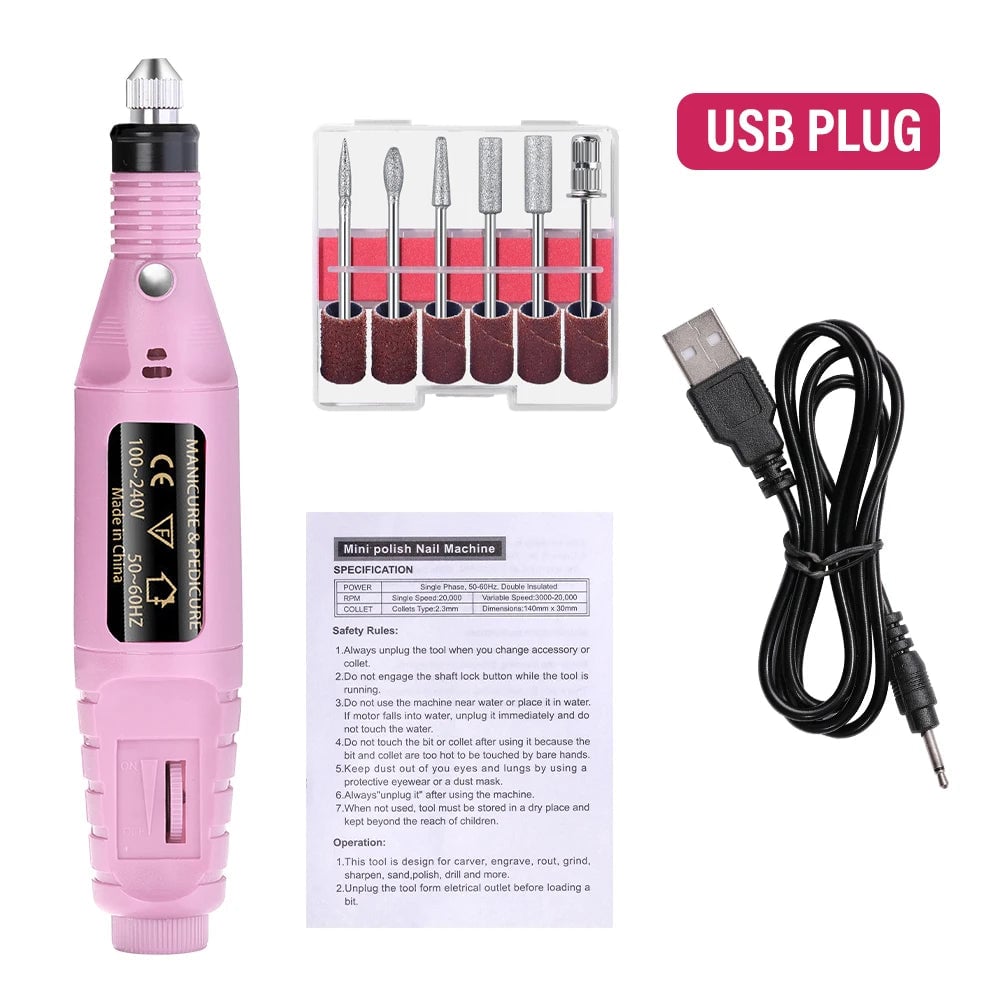 Lulaa Electric Nail Drill 35000RPM Professional Manicure Pedicure Kit