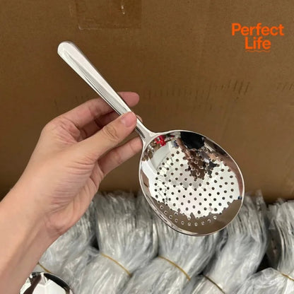 Stainless Steel Ladle with Drain Holes & Heat Resistant Handle