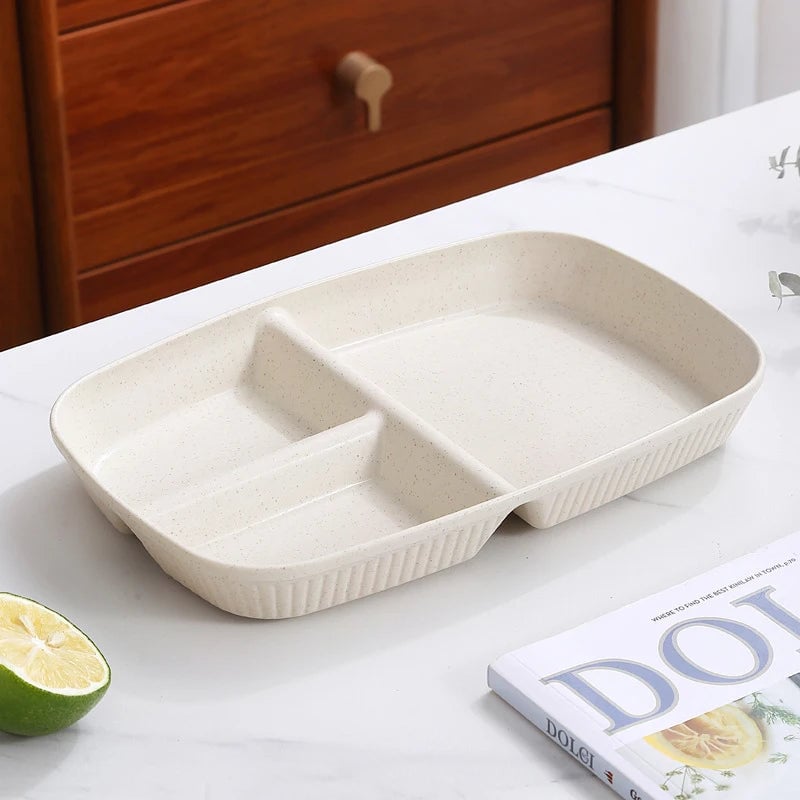 3 Compartment Portion Control Plate Microwave Safe Diet Dinnerware