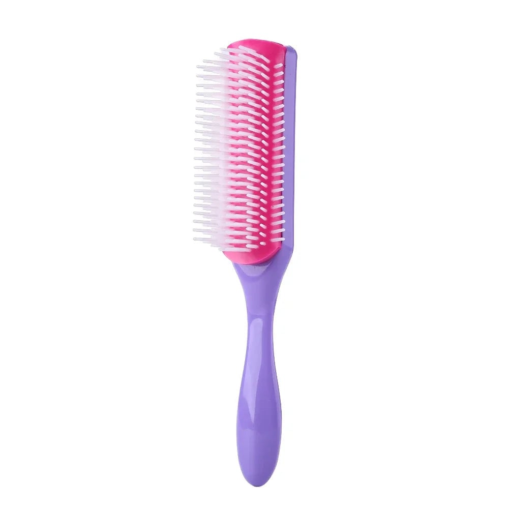 9 Rows Hair Brush Detangling Comb Scalp Massage Straight Curly Hair