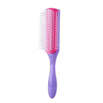 9 Rows Hair Brush Detangling Comb Scalp Massage Straight Curly Hair