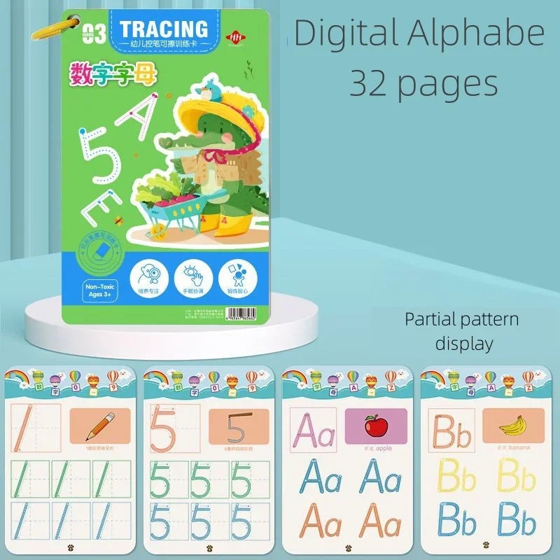 Reusable Montessori Tracing Workbook - Pen Control Practice Book