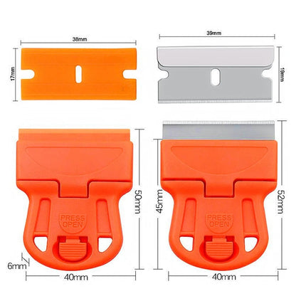 Car Glass Scraper with Razor Blades - Sticker Glue Remover Tool