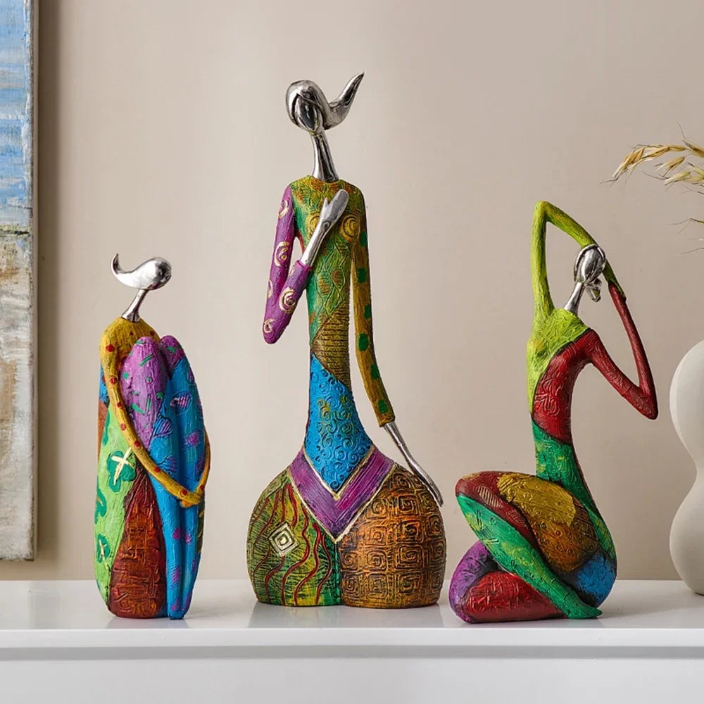 Nordic Abstract Sculpture Figurine - Modern Geometric Home Decor Art