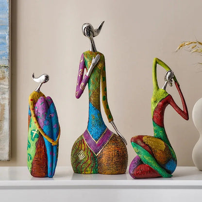 Nordic Abstract Sculpture Figurine - Modern Geometric Home Decor Art