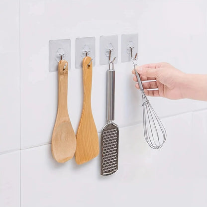 30pc Transparent Wall Mount Hooks - Strong Grip Traceless Install