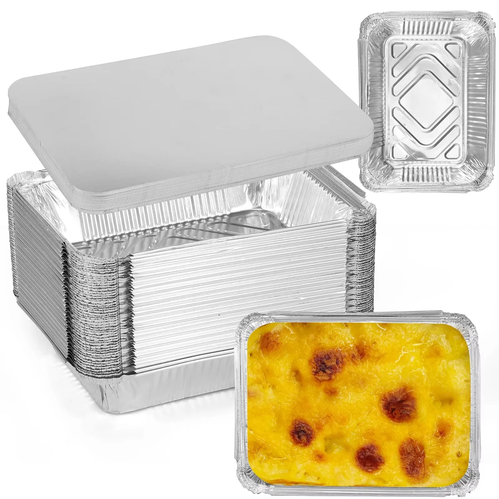 Thickened Aluminum Foil Disposable Pans - Non-Stick BBQ Baking Trays