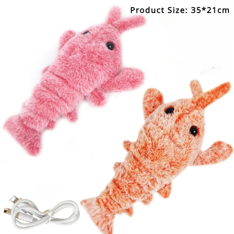 USB Rechargeable Electric Lobster Cat Toy - Jumping Motion Plush