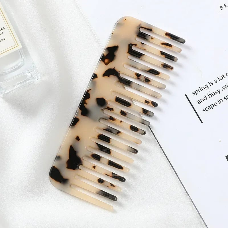 Wide Tooth Acetate Hair Comb Anti Static Korean Massage Hairbrush