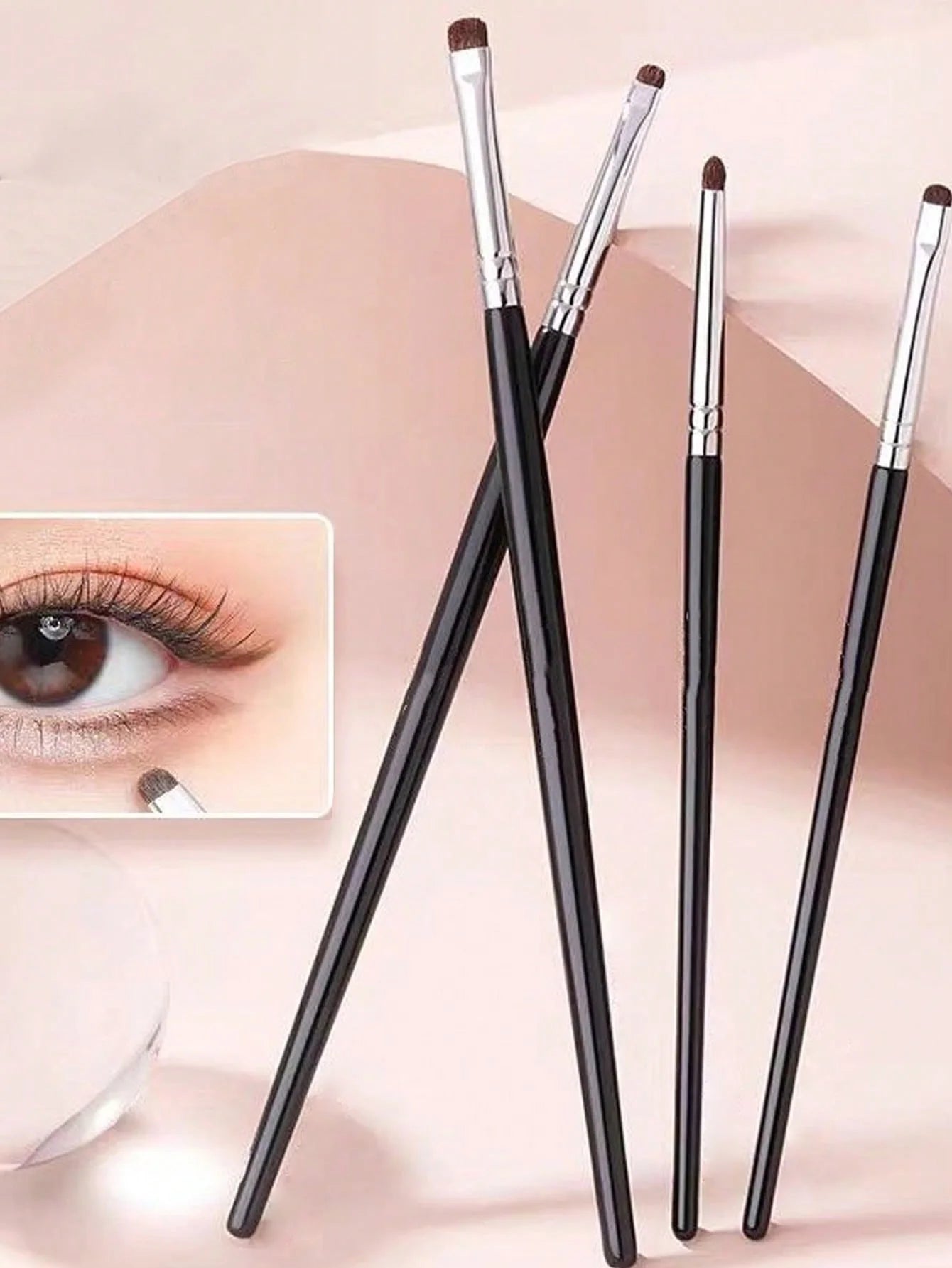 4Pcs Tapered Small Eyeshadow Brushes Set - Detailed Blending & Concealing