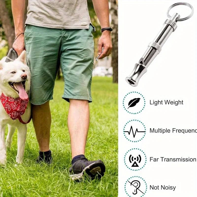 Adjustable Pitch Dog Whistle with Keychain - Professional Training