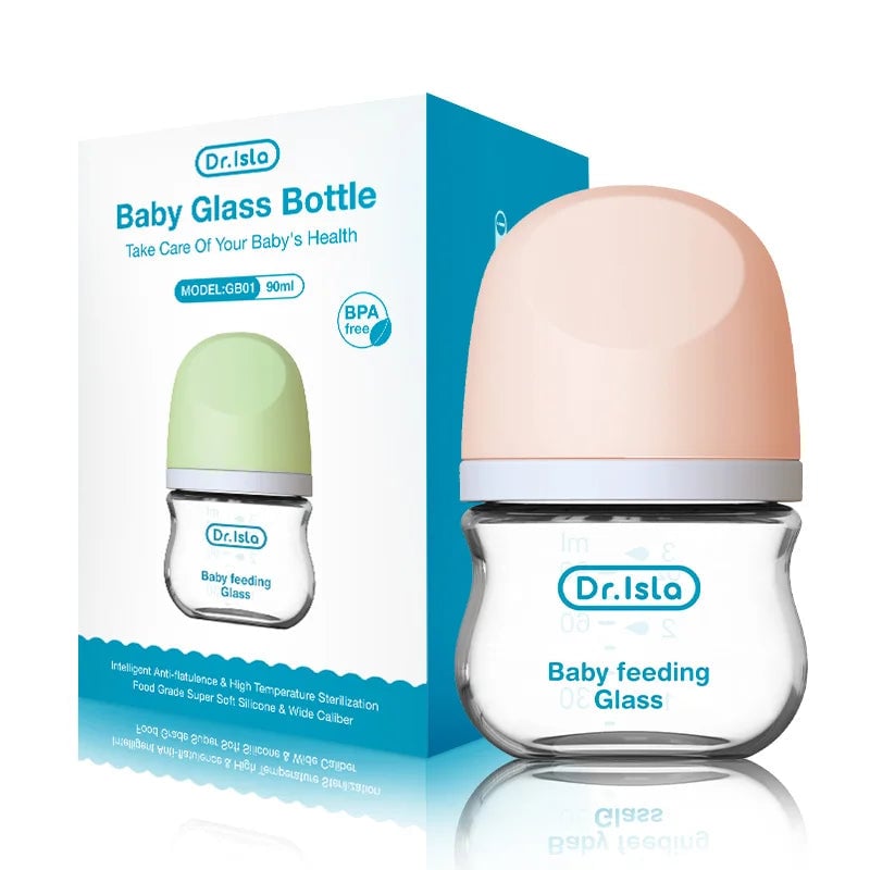 MAMIJOY Anti-Choke Glass Baby Bottles 90/160ML BPA Free 0-3 Months