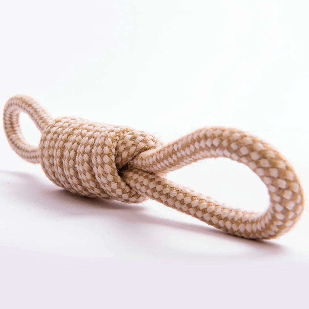 Cotton Rope Ring Dog Chew Toy - Durable Braided Knot for Dental Care