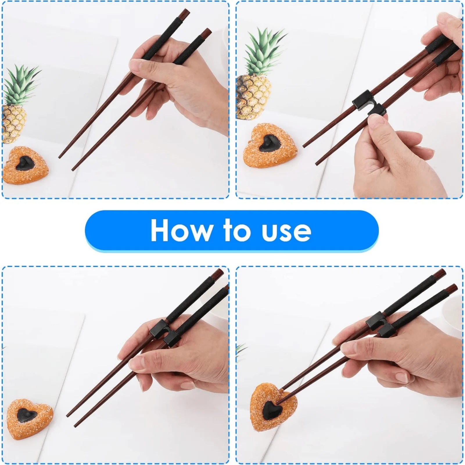 Reusable Training Chopsticks with Hinges Connector Adult Kids