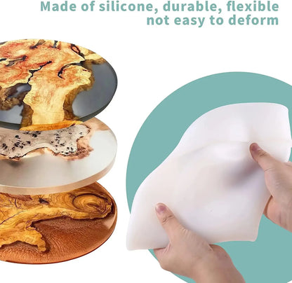 14 Inch Round Silicone Resin Table Mold for Epoxy River DIY Projects