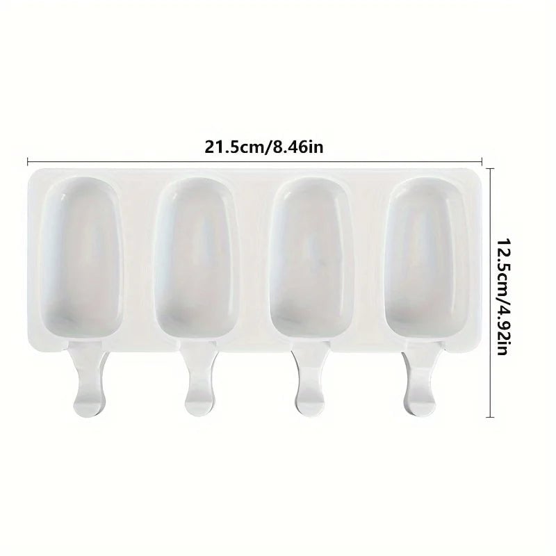 Silicone Ice Cream Mold - 6 Cavity DIY Popsicle Maker Ice Tray