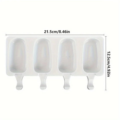 Silicone Ice Cream Mold - 6 Cavity DIY Popsicle Maker Ice Tray