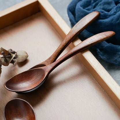 Anti-Scald Wooden Stirring Spoons - Heat-Resistant Tea Coffee Utensil