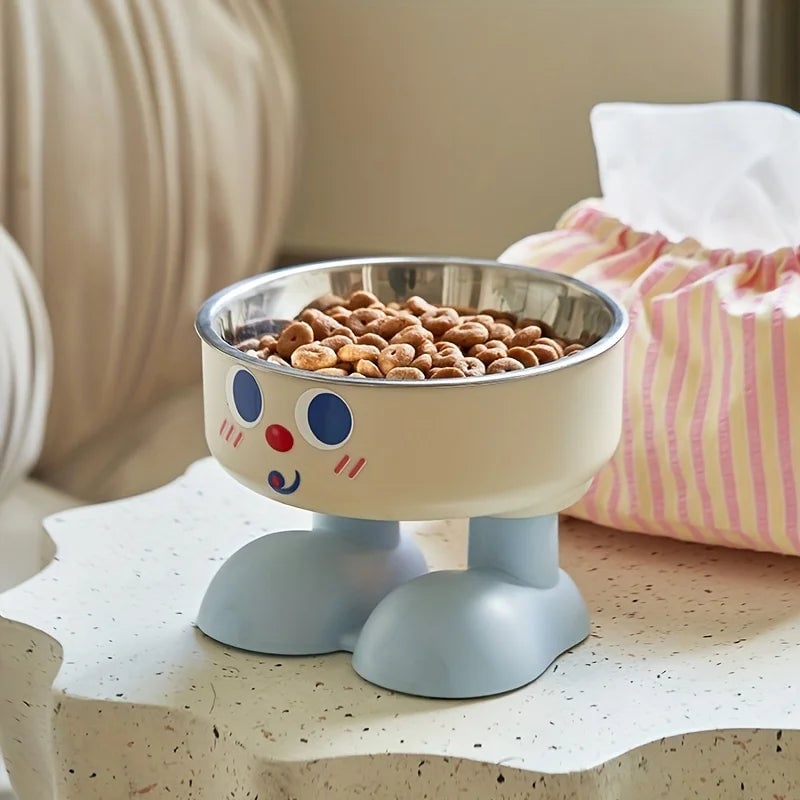 Anti-Tip Stainless Steel Pet Bowl - Elevated Non-Slip Small Dog Cat