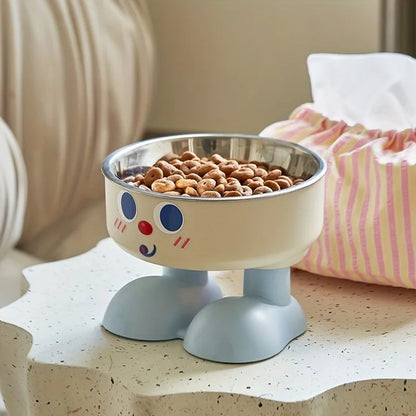 Anti-Tip Stainless Steel Pet Bowl - Elevated Non-Slip Small Dog Cat
