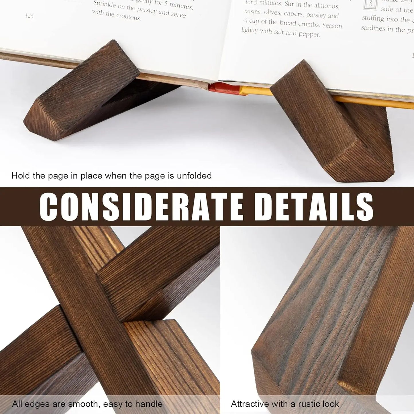 Wooden Multi-Purpose Display Stand - Recipe Book iPad Tablet Holder