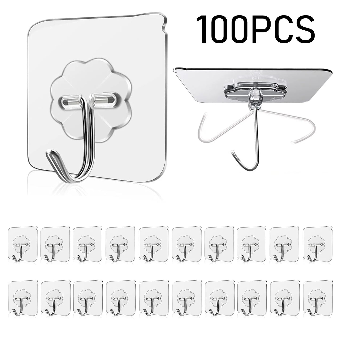 Waterproof Self Adhesive Hooks - Oilproof Kitchen Bathroom Shower