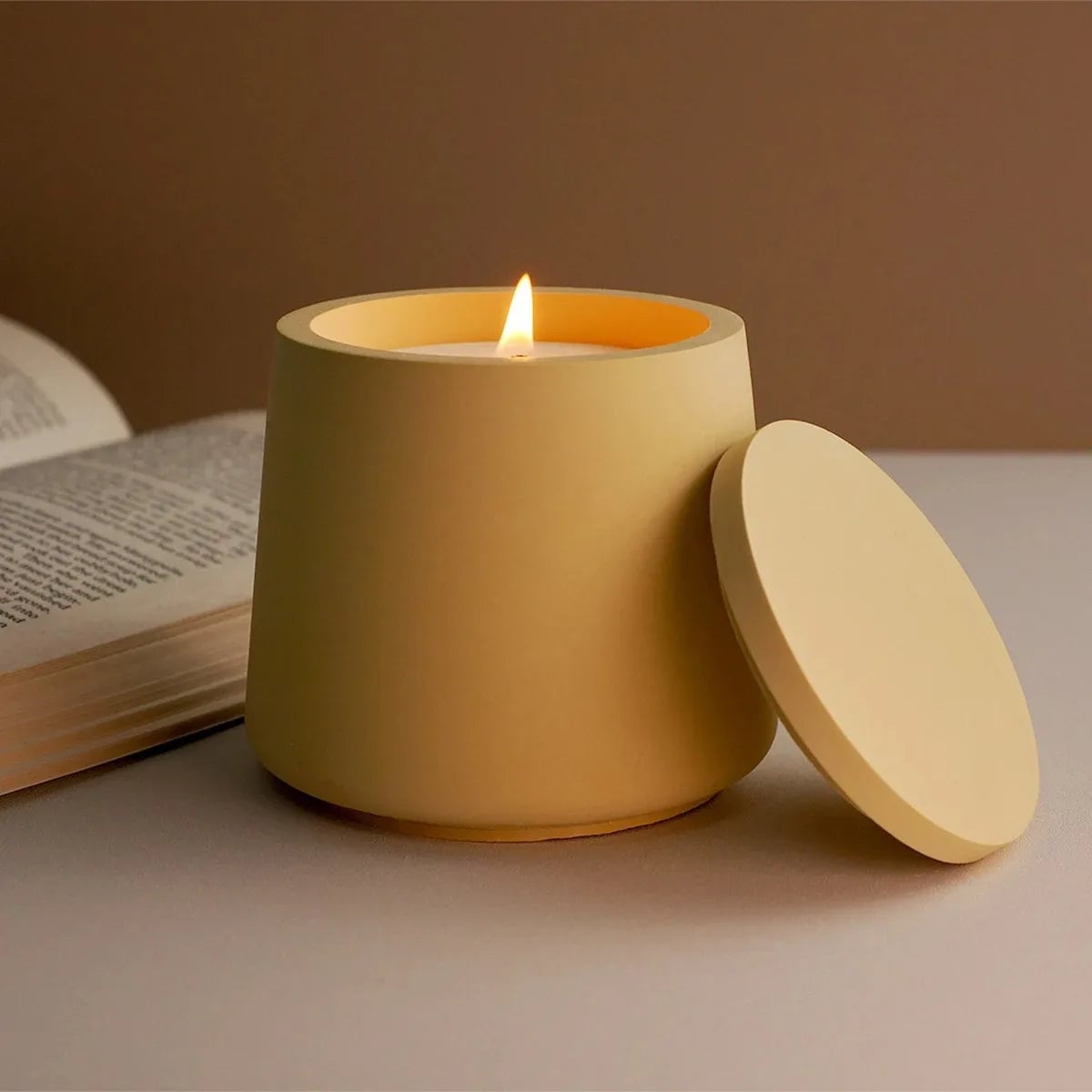 Round Candle Jar Silicone Mold with Lid - DIY Epoxy Resin Casting