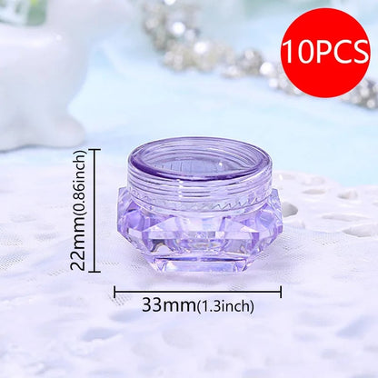 10pcs Diamond Shaped Cosmetic Cream Jars Refillable Travel Containers