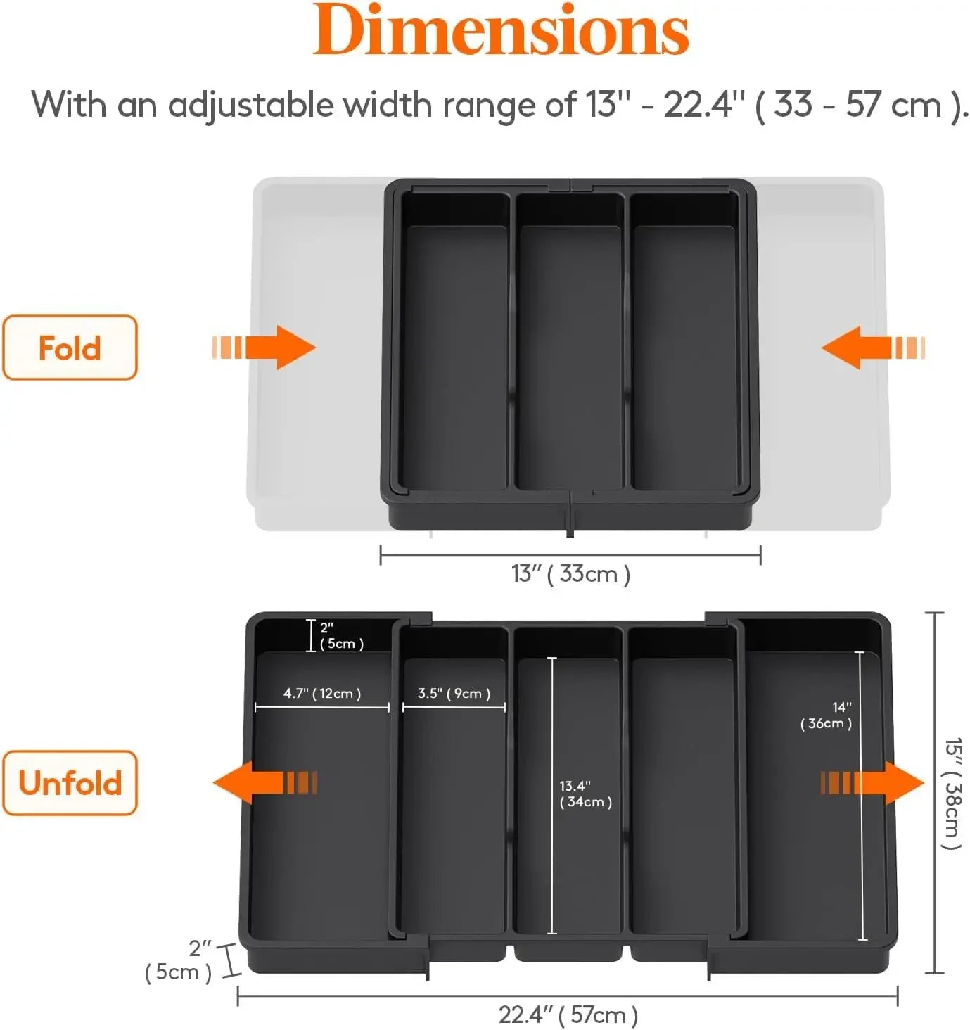 Expandable Kitchen Silverware Drawer Organizer Adjustable Utensil Tray