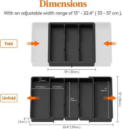 Expandable Kitchen Silverware Drawer Organizer Adjustable Utensil Tray