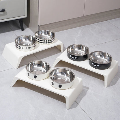 Elevated Dog Feeder Stand Double Stainless Steel Bowls Small Large