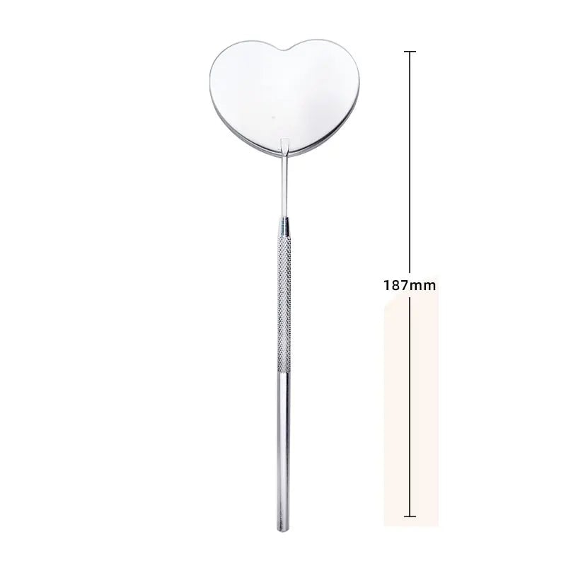 Heart Shape Stainless Steel Eyelash Extensions Checking Mirror