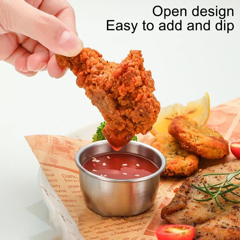 304 Stainless Steel Sauce Dipping Bowls 6/12 Pcs Round Mini Cups