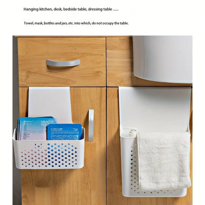 Cabinet Door Storage Basket - Hanging Interior Shelf Organizer Hook