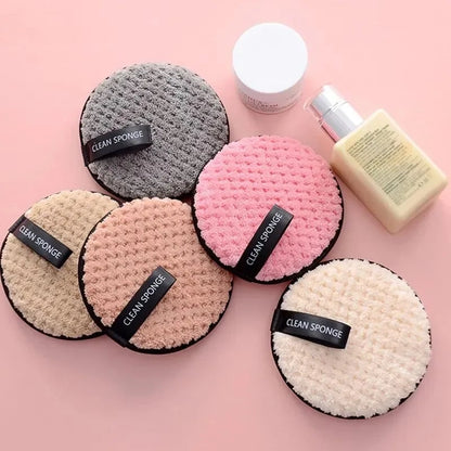4-Piece Reusable Microfiber Makeup Remover Pads - Gentle Cleansing