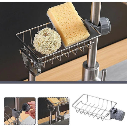 Flexible Kitchen Sink Drain Rack - Sponge Storage & Soap Drainer